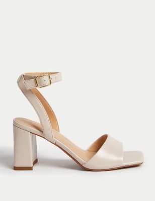 

Womens M&S Collection Ankle Strap Block Heel Sandals - Beige, Beige