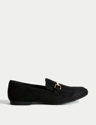 

Womens M&S Collection Trim Detail Slip On Flat Loafers - Black, Black