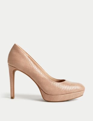 

Womens M&S Collection Croc Platform Stiletto Heel Court Shoes - Opaline, Opaline