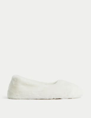 

Womens M&S Collection Faux Fur Ballerina Slippers with Freshfeet™ - Cream, Cream