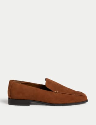 

Womens M&S Collection Wide Fit Leather Flat Loafers - Terracotta, Terracotta