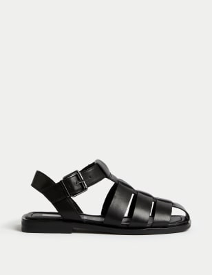 

Womens M&S Collection Sandalen aus Leder mit weiter Passform - Black, Black