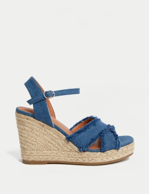 

Womens M&S Collection Buckle Wedge Espadrilles - Denim, Denim