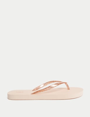 

Womens M&S Collection Sparkle Flat Flip Flops - Blush, Blush