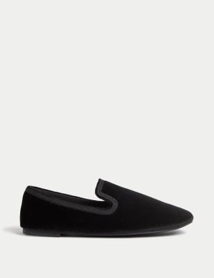 

Womens M&S Collection Velvet Square Toe Pump Slippers - Black, Black