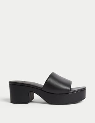

M&S Collection Zapatos con puntera abierta y plataforma sin cordonesWomens - Black, Black