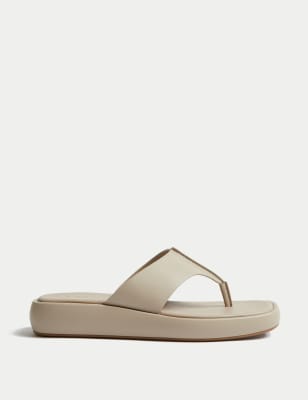 

Womens M&S Collection Flatform Toe Thong Sandals - Beige, Beige