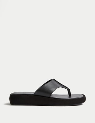 

Womens M&S Collection Flatform Toe Thong Sandals - Black, Black