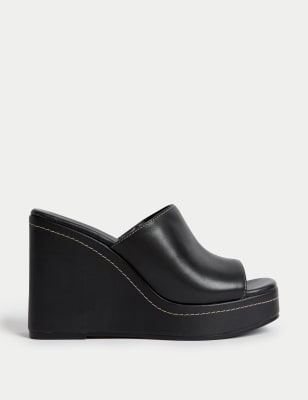 

M&S Collection Zapatos de piel con cuñaWomens - Black, Black