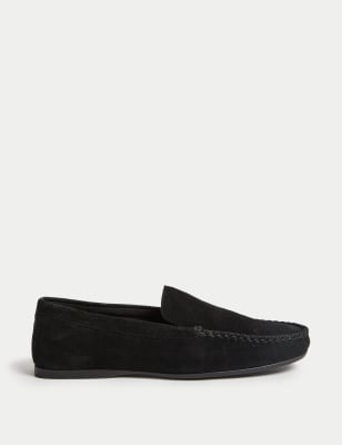 

Womens M&S Collection Suede Flat Loafers - Black, Black