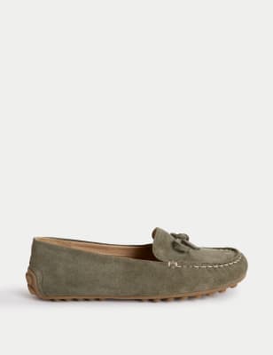 

Womens M&S Collection Flache Slip-on-Loafer aus Wildleder - Khaki, Khaki