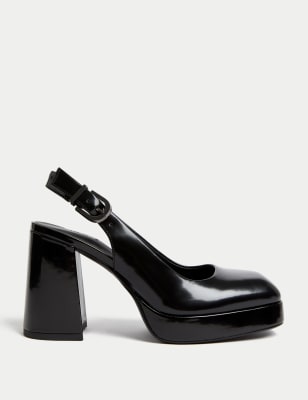 

Womens M&S Collection Riemchenschuhe aus Lackleder mit Plateau - Black, Black