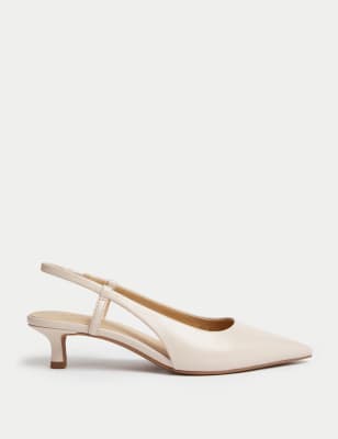 

Womens M&S Collection Kitten Heel Slingback - Natural, Natural