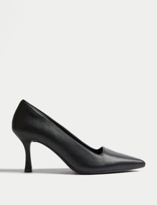 

Womens M&S Collection Leather Stiletto Heel Court Shoes - Black, Black