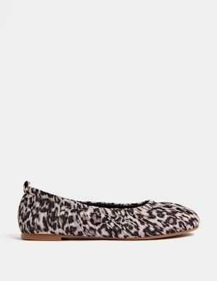 

Womens M&S Collection Leopard Print Slip On Flat Ballet Pumps - Brown Mix, Brown Mix