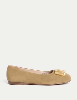 

Womens M&S Collection Suede Trim Ballet Pumps - Khaki, Khaki