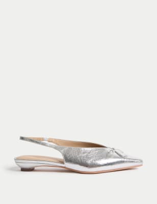 

Womens M&S Collection Slip On Flatform Slingback Shoes - Silver, Silver