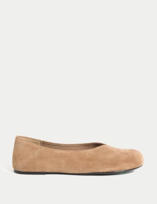 

Womens M&S Collection Suede Ballet Pumps - Taupe, Taupe