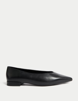 

Womens M&S Collection Leather Pointed Pump - Black, Black