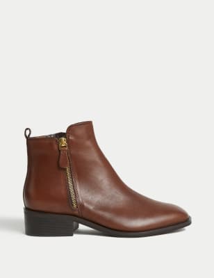 

Womens M&S Collection Leather Ankle Boots - Chocolate, Chocolate