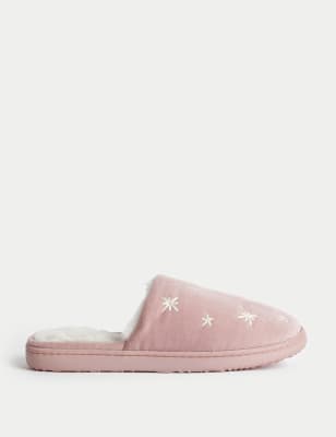 

Womens M&S Collection Bestickte Pantoffeln - Pink Mix, Pink Mix