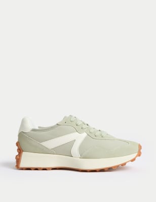 

Womens M&S Collection Leather Side Detail Trainers - Sage, Sage