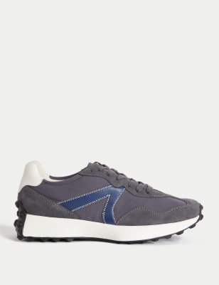 

Womens M&S Collection Leather Side Detail Trainers - Navy Mix, Navy Mix