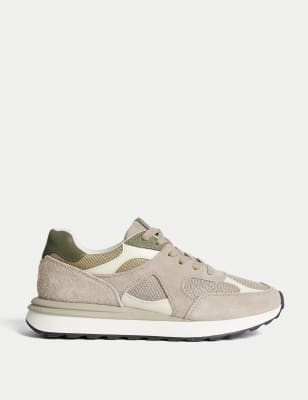 

Womens M&S Collection Suede Mesh Detail Trainers - Grey Mix, Grey Mix