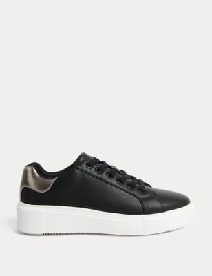 

M&S Collection Zapatillas deportivas con cordones con plataformaWomens - Black Mix, Black Mix