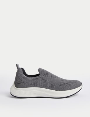 

Womens M&S Collection Knitted Slip On Trainers - Grey Mix, Grey Mix