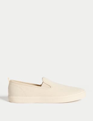 

Womens M&S Collection Slip On Plimsoll Trainers With Freshfeet™, Cream