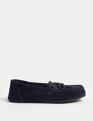 

Womens M&S Collection Suede Moccasin Slippers - Midnight Navy, Midnight Navy