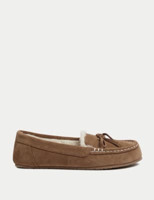 

Womens M&S Collection Suede Moccasin Slippers - Chestnut, Chestnut