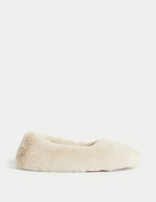 

Womens M&S Collection Faux Fur Ballerina Slippers - Cream, Cream