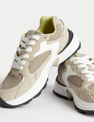 

M&S Collection Zapatillas deportivas gruesas con detalle de mallaWomens - Taupe, Taupe