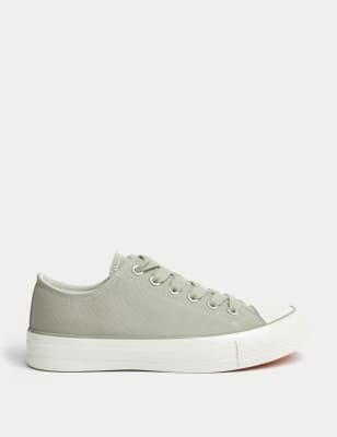 

Womens M&S Collection Canvas Lace Up Trainers - Sage Mix, Sage Mix
