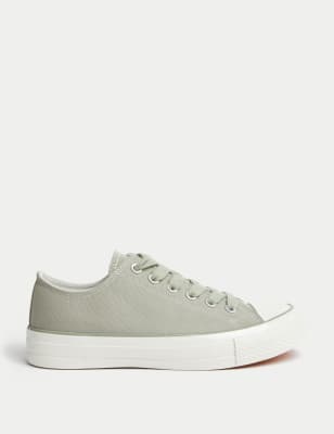 

Womens M&S Collection Canvas-Turnschuhe zum Schnüren - Sage Mix, Sage Mix