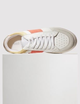 

Womens M&S Collection Lederturnschuh zum Schnüren - Multi/Pastel, Multi/Pastel