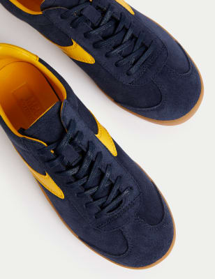 

Womens M&S Collection Suede Lace Up Side Detail Trainers - Navy Mix, Navy Mix