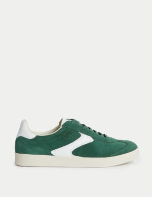 

Womens M&S Collection Suede Lace Up Side Detail Trainers - Green Mix, Green Mix