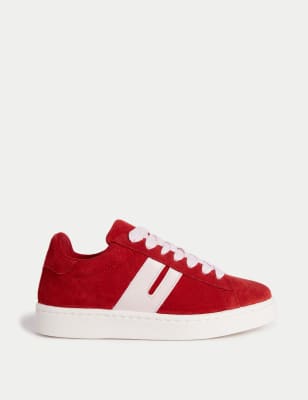 

Womens M&S Collection Suede Lace Up Chunky Trainers - Red Mix, Red Mix