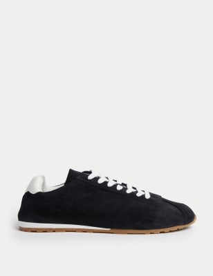 

Womens M&S Collection Unlined Suede Lace Up Trainers - Navy, Navy