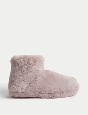 

Womens M&S Collection Faux Fur Slipper Boots - Pink, Pink