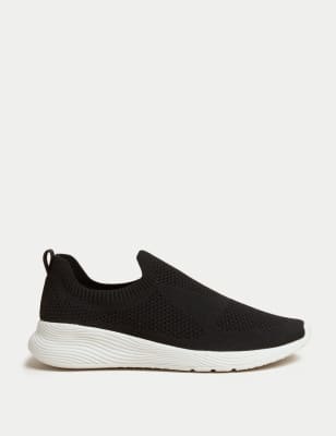 

Womens M&S Collection Knitted Slip On Trainers - Black, Black