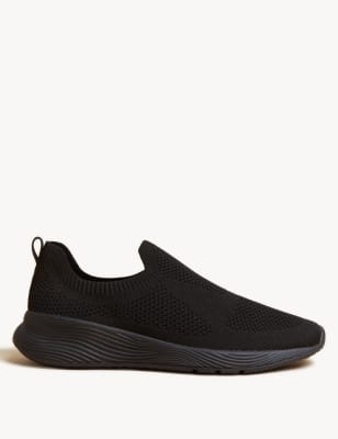 

Womens M&S Collection Knitted Slip On Trainers - Black, Black