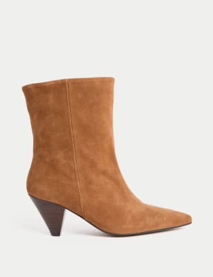 

Womens Autograph Suede Block Heel Boots - Taupe, Taupe