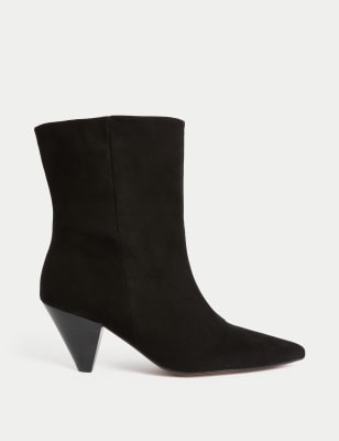 

Womens Autograph Suede Block Heel Boots - Black, Black