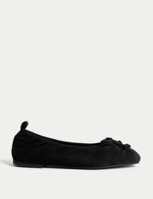 

Womens M&S Collection Bow Ballerina Slippers - Black, Black