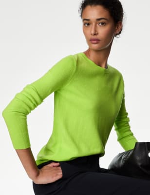 

Womens M&S Collection Supersoft Crew Neck Jumper - Lime, Lime