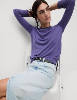 

Womens M&S Collection Supersoft Crew Neck Jumper, Bright Mauve